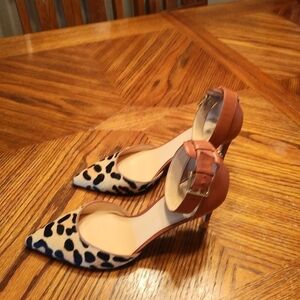 Ivanca Trump Leather Animal Print Heels